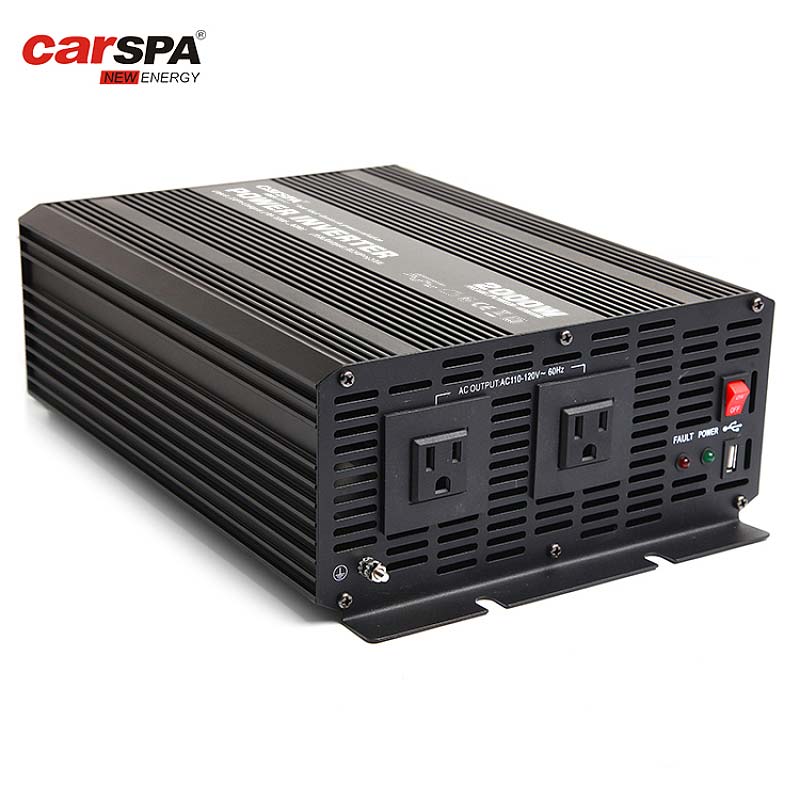 CAR2K-2000W dc 12V or dc 24V or 48V to ac 110v or 230V Carspa Modified Sine Wave Power Inverter With USB