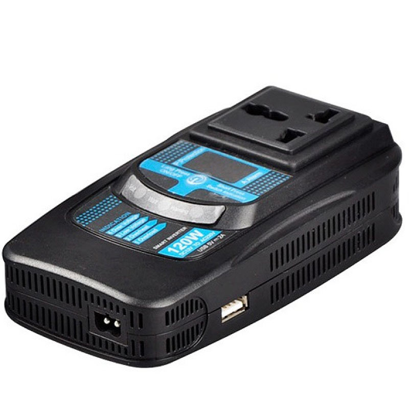 PID120-120W Power Inverter LCD Display Adapter With 5V2.1A USB